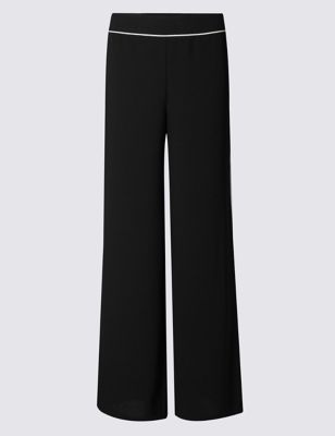 PETITE Piped Palazzo Wide Leg Trousers